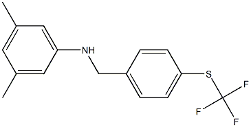 3,5-dimethyl-N-({4-[(trifluoromethyl)sulfanyl]phenyl}methyl)aniline Structure