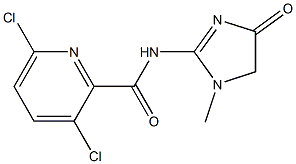 3,6-dichloro-N-(1-methyl-4-oxo-4,5-dihydro-1H-imidazol-2-yl)pyridine-2-carboxamide 구조식 이미지