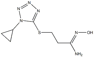 3-[(1-cyclopropyl-1H-1,2,3,4-tetrazol-5-yl)sulfanyl]-N'-hydroxypropanimidamide 구조식 이미지