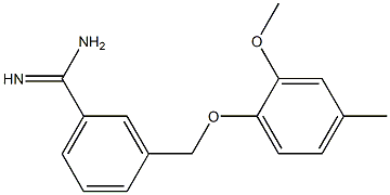 3-[(2-methoxy-4-methylphenoxy)methyl]benzenecarboximidamide Structure