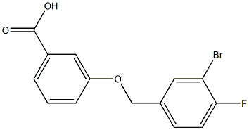 3-[(3-bromo-4-fluorophenyl)methoxy]benzoic acid 구조식 이미지