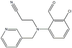3-[(3-chloro-2-formylphenyl)(pyridin-3-ylmethyl)amino]propanenitrile Structure