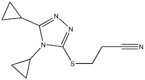 3-[(4,5-dicyclopropyl-4H-1,2,4-triazol-3-yl)sulfanyl]propanenitrile Structure