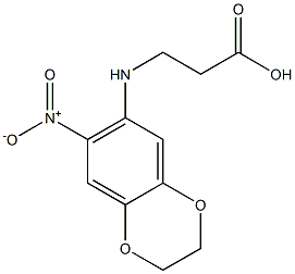 3-[(7-nitro-2,3-dihydro-1,4-benzodioxin-6-yl)amino]propanoic acid 구조식 이미지