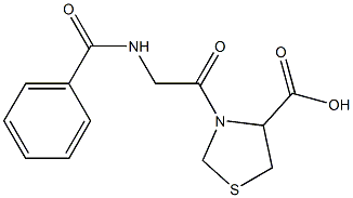 3-[(benzoylamino)acetyl]-1,3-thiazolidine-4-carboxylic acid 구조식 이미지