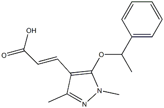 3-[1,3-dimethyl-5-(1-phenylethoxy)-1H-pyrazol-4-yl]prop-2-enoic acid 구조식 이미지