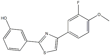 3-[4-(3-fluoro-4-methoxyphenyl)-1,3-thiazol-2-yl]phenol 구조식 이미지