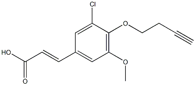 3-[4-(but-3-yn-1-yloxy)-3-chloro-5-methoxyphenyl]prop-2-enoic acid 구조식 이미지