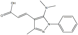 3-[5-(dimethylamino)-3-methyl-1-phenyl-1H-pyrazol-4-yl]prop-2-enoic acid 구조식 이미지