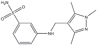 3-{[(1,3,5-trimethyl-1H-pyrazol-4-yl)methyl]amino}benzene-1-sulfonamide 구조식 이미지