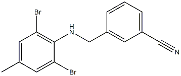 3-{[(2,6-dibromo-4-methylphenyl)amino]methyl}benzonitrile Structure