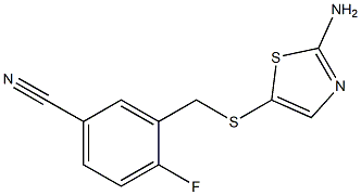 3-{[(2-amino-1,3-thiazol-5-yl)thio]methyl}-4-fluorobenzonitrile 구조식 이미지