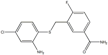 3-{[(2-amino-4-chlorophenyl)sulfanyl]methyl}-4-fluorobenzamide Structure