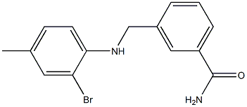 3-{[(2-bromo-4-methylphenyl)amino]methyl}benzamide Structure