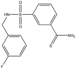 3-{[(3-fluorophenyl)methyl]sulfamoyl}benzene-1-carbothioamide 구조식 이미지