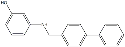 3-{[(4-phenylphenyl)methyl]amino}phenol 구조식 이미지