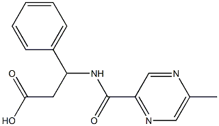 3-{[(5-methylpyrazin-2-yl)carbonyl]amino}-3-phenylpropanoic acid Structure