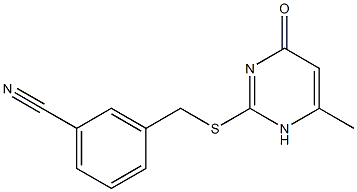 3-{[(6-methyl-4-oxo-1,4-dihydropyrimidin-2-yl)sulfanyl]methyl}benzonitrile 구조식 이미지