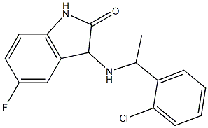 3-{[1-(2-chlorophenyl)ethyl]amino}-5-fluoro-2,3-dihydro-1H-indol-2-one Structure