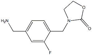 3-{[4-(aminomethyl)-2-fluorophenyl]methyl}-1,3-oxazolidin-2-one 구조식 이미지