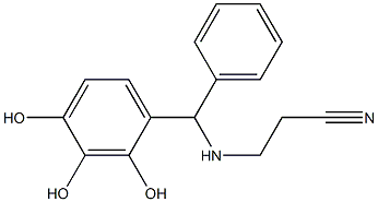 3-{[phenyl(2,3,4-trihydroxyphenyl)methyl]amino}propanenitrile 구조식 이미지
