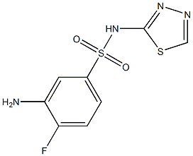 3-amino-4-fluoro-N-(1,3,4-thiadiazol-2-yl)benzene-1-sulfonamide 구조식 이미지