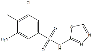 3-amino-5-chloro-4-methyl-N-(1,3,4-thiadiazol-2-yl)benzene-1-sulfonamide Structure