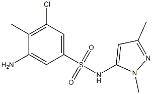 3-amino-5-chloro-N-(1,3-dimethyl-1H-pyrazol-5-yl)-4-methylbenzene-1-sulfonamide 구조식 이미지