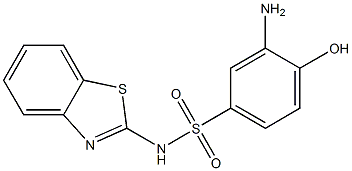 3-amino-N-(1,3-benzothiazol-2-yl)-4-hydroxybenzene-1-sulfonamide 구조식 이미지