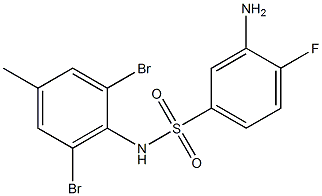 3-amino-N-(2,6-dibromo-4-methylphenyl)-4-fluorobenzene-1-sulfonamide Structure