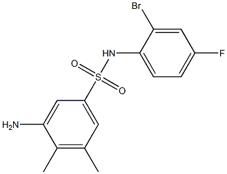 3-amino-N-(2-bromo-4-fluorophenyl)-4,5-dimethylbenzene-1-sulfonamide Structure