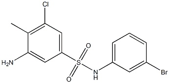 3-amino-N-(3-bromophenyl)-5-chloro-4-methylbenzene-1-sulfonamide 구조식 이미지