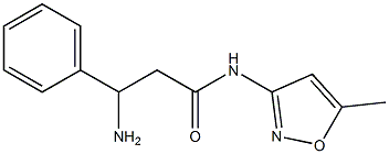 3-amino-N-(5-methylisoxazol-3-yl)-3-phenylpropanamide 구조식 이미지