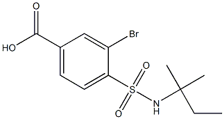 3-bromo-4-[(2-methylbutan-2-yl)sulfamoyl]benzoic acid 구조식 이미지