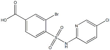 3-bromo-4-[(5-chloropyridin-2-yl)sulfamoyl]benzoic acid Structure