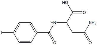 3-carbamoyl-2-[(4-iodophenyl)formamido]propanoic acid Structure