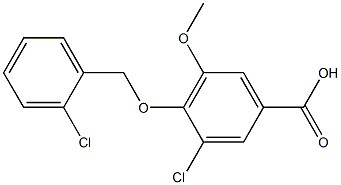 3-chloro-4-[(2-chlorophenyl)methoxy]-5-methoxybenzoic acid Structure