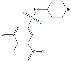 3-chloro-4-methyl-5-nitro-N-(piperidin-4-yl)benzene-1-sulfonamide Structure