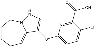 3-chloro-6-{5H,6H,7H,8H,9H-[1,2,4]triazolo[3,4-a]azepin-3-ylsulfanyl}pyridine-2-carboxylic acid Structure