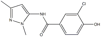 3-chloro-N-(1,3-dimethyl-1H-pyrazol-5-yl)-4-hydroxybenzamide 구조식 이미지