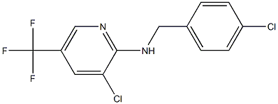 3-chloro-N-[(4-chlorophenyl)methyl]-5-(trifluoromethyl)pyridin-2-amine 구조식 이미지