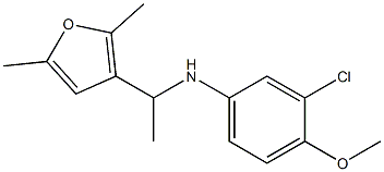 3-chloro-N-[1-(2,5-dimethylfuran-3-yl)ethyl]-4-methoxyaniline Structure