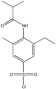 3-ethyl-5-methyl-4-(2-methylpropanamido)benzene-1-sulfonyl chloride Structure