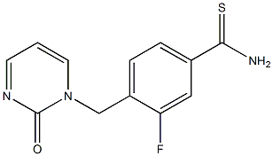 3-fluoro-4-[(2-oxopyrimidin-1(2H)-yl)methyl]benzenecarbothioamide 구조식 이미지