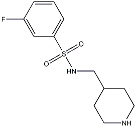 3-fluoro-N-(piperidin-4-ylmethyl)benzene-1-sulfonamide 구조식 이미지