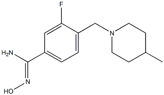 3-fluoro-N'-hydroxy-4-[(4-methylpiperidin-1-yl)methyl]benzenecarboximidamide Structure