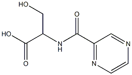 3-hydroxy-2-[(pyrazin-2-ylcarbonyl)amino]propanoic acid Structure