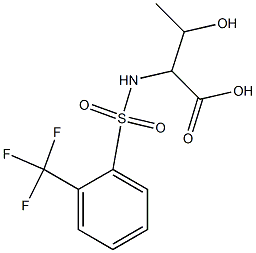 3-hydroxy-2-{[2-(trifluoromethyl)benzene]sulfonamido}butanoic acid Structure