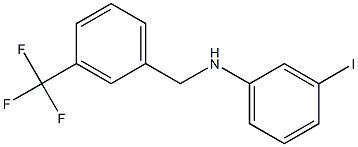 3-iodo-N-{[3-(trifluoromethyl)phenyl]methyl}aniline Structure