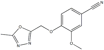 3-methoxy-4-[(5-methyl-1,3,4-oxadiazol-2-yl)methoxy]benzonitrile Structure